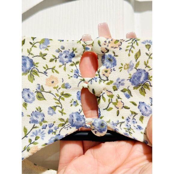 NWOT REFORMATION Idalia Printed Open Back Cutout Ruffle Sleeve Mini Dress 10US - Picture 14 of 16